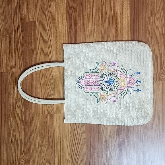Handbags - Hamsa Beach bag hand painted